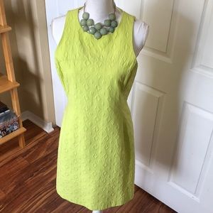 Banana Republic neon green sheath dress